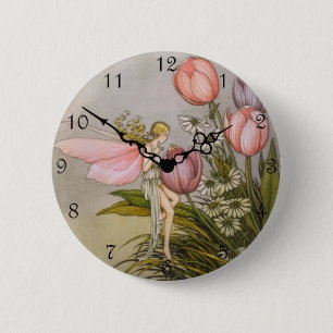 Cute Clock Style Kid Button - 'Tooth Fairy"