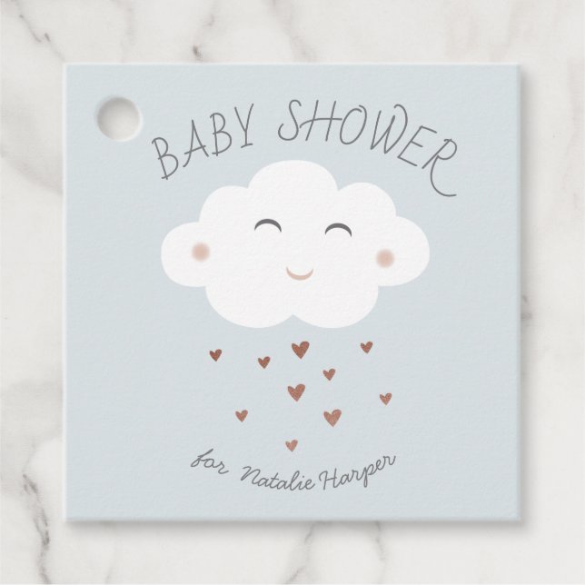 Cute cloud baby shower favour tags (Front)