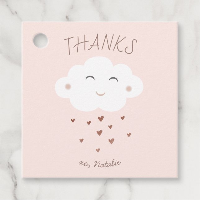 Cute cloud baby shower favour tags (Front)