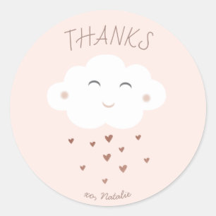Cute cloud baby shower thank you sticker