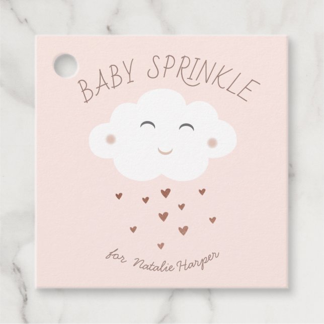 Cute cloud baby sprinkle favour tags (Front)