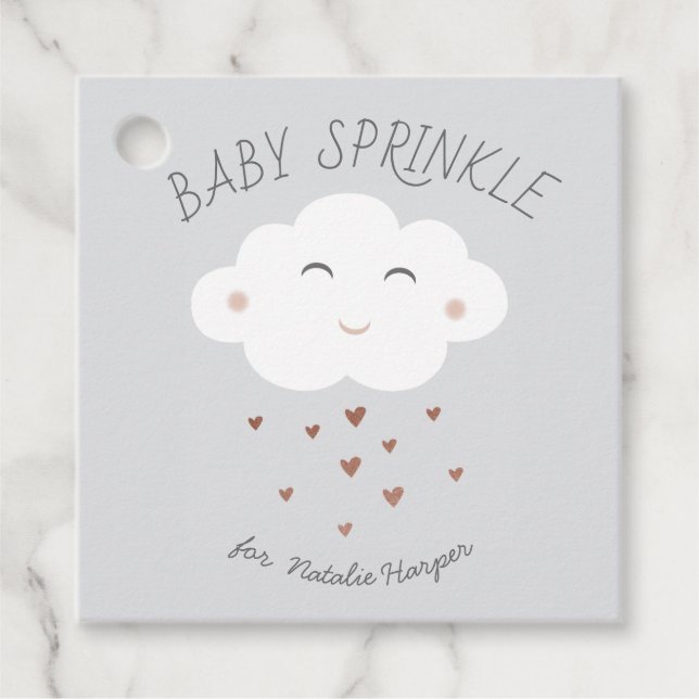 Cute cloud baby sprinkle favour tags (Front)