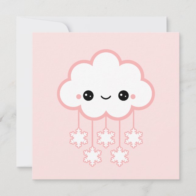 Cute Cloud Birthday Invitation (Front)