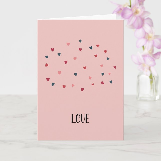 Cute Cloud of Hearts Love Folded Greeting Card (Orchid)