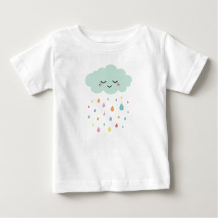 Cute Cloud Pastel Colored Raindrops Baby t-Shirt