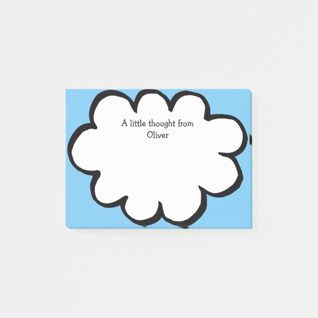 Cute Cloud Personalised Name Message Post-it Notes (Front)