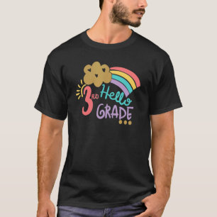 Cute Cloud Rainbow Hello 3rd Grade Teacher Back To T-Shirt