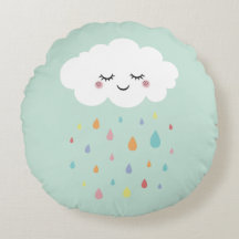 Cute Cloud Rainbow Throw Round Pillow Baby Nursery
