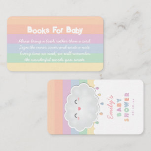 Cute Cloud Raindrops Baby Shower Books For Baby Enclosure Card