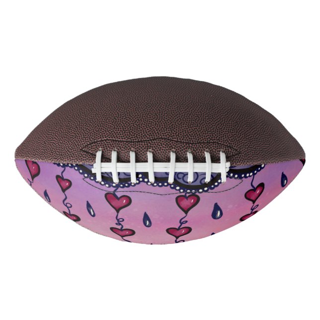 Cute clouds, hearts and raindrops american football (Front)