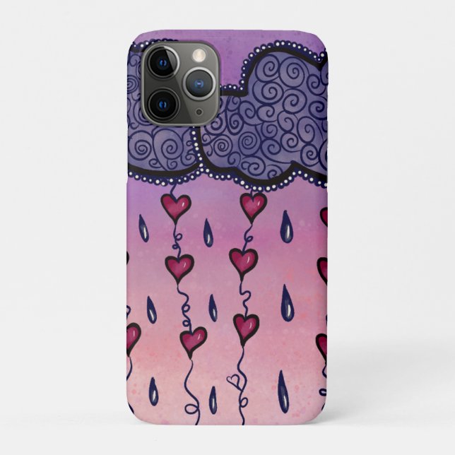 Cute clouds, hearts and raindrops Case-Mate iPhone case (Back)