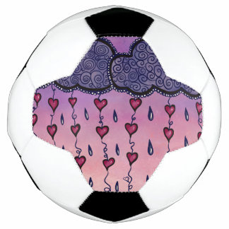 Cute clouds, hearts and raindrops football