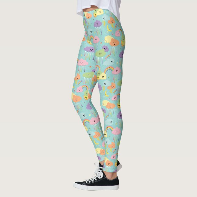 Cute Cloudy Sky Leggings (Left)