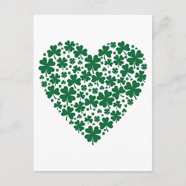 Cute Clover Shamrock Hearts St. Patrick's Day Gift Postcard (Front)