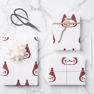 Cute Clown Cat Gift Wrapping Paper