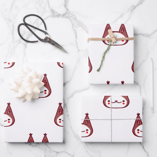 Cute Clown Cat Gift Wrapping Paper (Front)