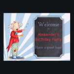 Cute Clown Circus Birthday Party poster<br><div class="desc">Birthday party poster with a cute happy clown. All the text is customisable. Click to customise further if you want to make any changes on the design. Illustrated and designed by Patricia Alvarez.</div>