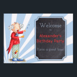 Cute Clown Circus Birthday Party poster<br><div class="desc">Birthday party poster with a cute happy clown. All the text is customisable. Click to customise further if you want to make any changes on the design. Illustrated and designed by Patricia Alvarez.</div>