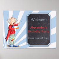 Cute Clown Circus Birthday Party poster