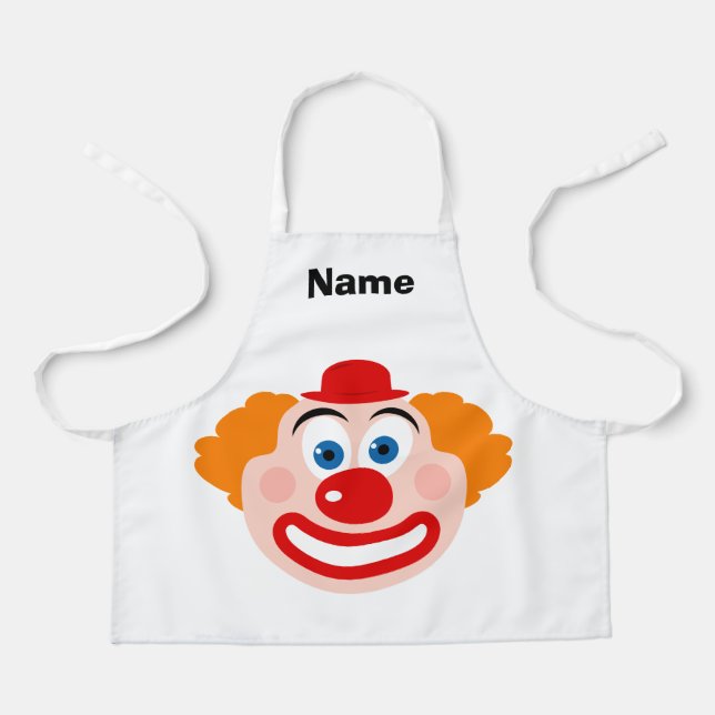 Cute clown face custom drawing apron for kids (Front)