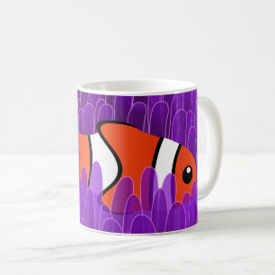 Cute Clown Fish and Beautiful Purple Sea Anemone Coffee Mug