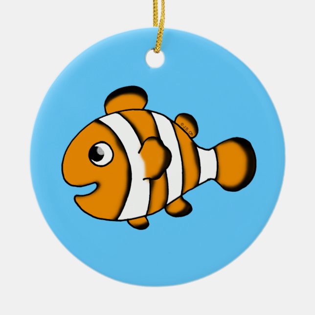 cute clown fish ceramic tree decoration (Front)