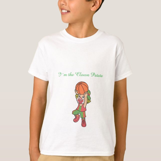 cute clown palying basketball T-Shirt (Front)