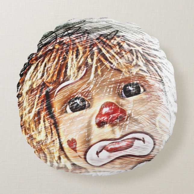 Cute Clown Round Cushion (Front)