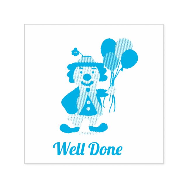 Cute clown Well Done teacher stamp (Design)