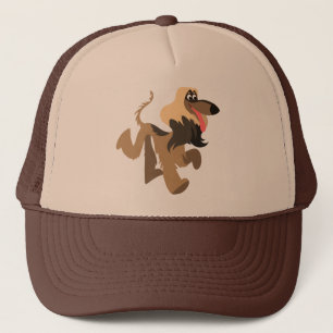 Cute Clownish Cartoon Afghan Hound Hat