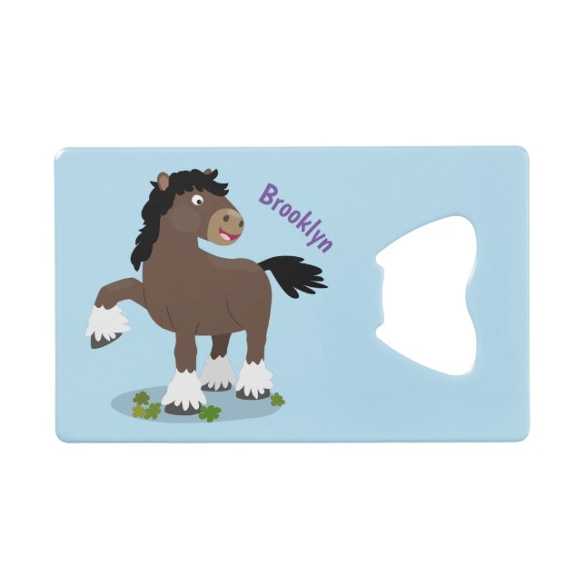 Cute Clydesdale draught horse cartoon illustration (Front (Horizontal))