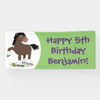 Cute Clydesdale draught horse cartoon illustration