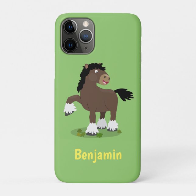 Cute Clydesdale draught horse cartoon illustration Case-Mate iPhone Case (Back)
