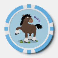 Cute Clydesdale draught horse cartoon illustration