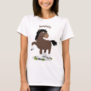 Cute Clydesdale draught horse cartoon illustration T-Shirt