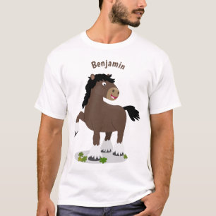 Cute Clydesdale draught horse cartoon illustration T-Shirt