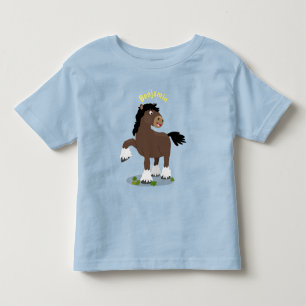 Cute Clydesdale draught horse cartoon illustration Toddler T-Shirt