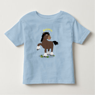 Cute Clydesdale draught horse cartoon illustration Toddler T-Shirt