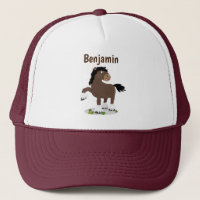 Cute Clydesdale draught horse cartoon illustration