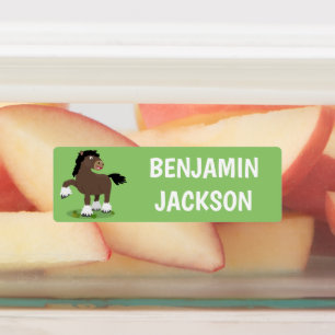 Cute Clydesdale draught horse cartoon personalised