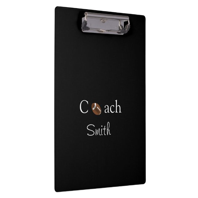 Cute Coach Football Sports Black Clipboard  (Right)