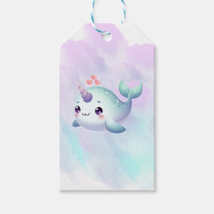 Cute/coastal/nautical narwhal gift tags