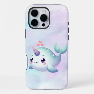 Cute/coastal/nautical narwhal  iPhone 16 pro max case