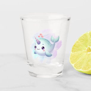 Cute/coastal/nautical narwhal shot glass