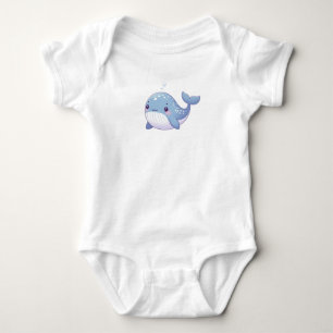 Cute, coastal/nautical whale baby bodysuit