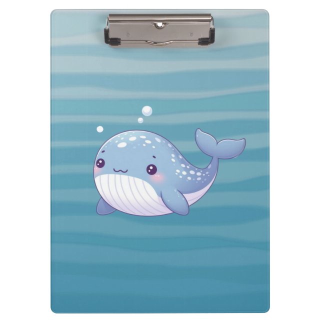 Cute, coastal/nautical whale clipboard (Front)