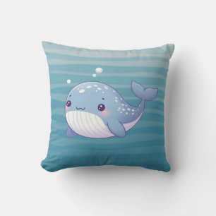 Cute, coastal/nautical whale cushion