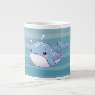 Cute, coastal/nautical whale large coffee mug