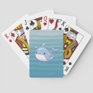 Cute, coastal/nautical whale playing cards