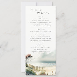 Cute Coastal Sand Beach Seascape Wedding Program Invitation